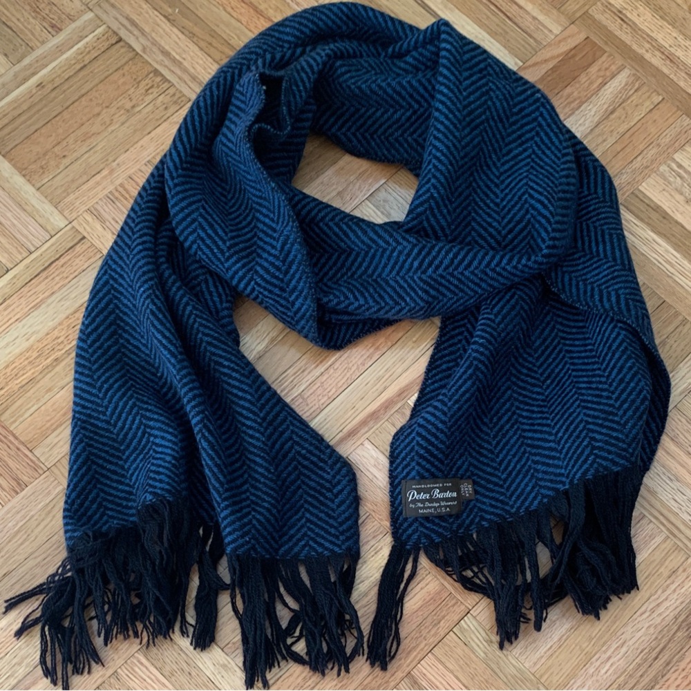 72” x 15” Peter Barton Handloomed Scarf by The Dunlap Weavers Herringbone